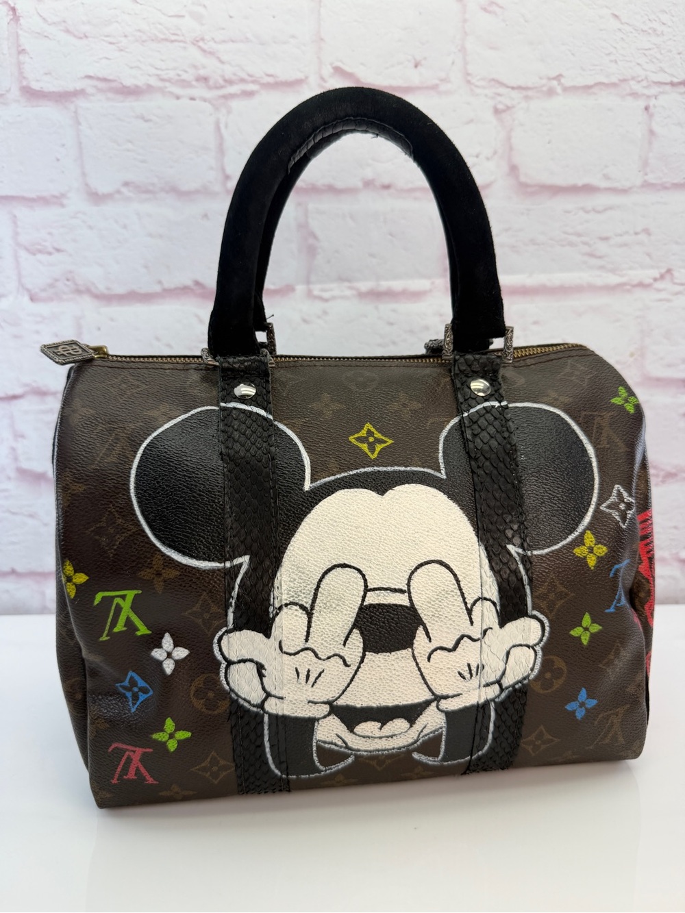 Louis Vuitton X Philip Karto 'Mickey Fck' Speedy 25 Multicolor